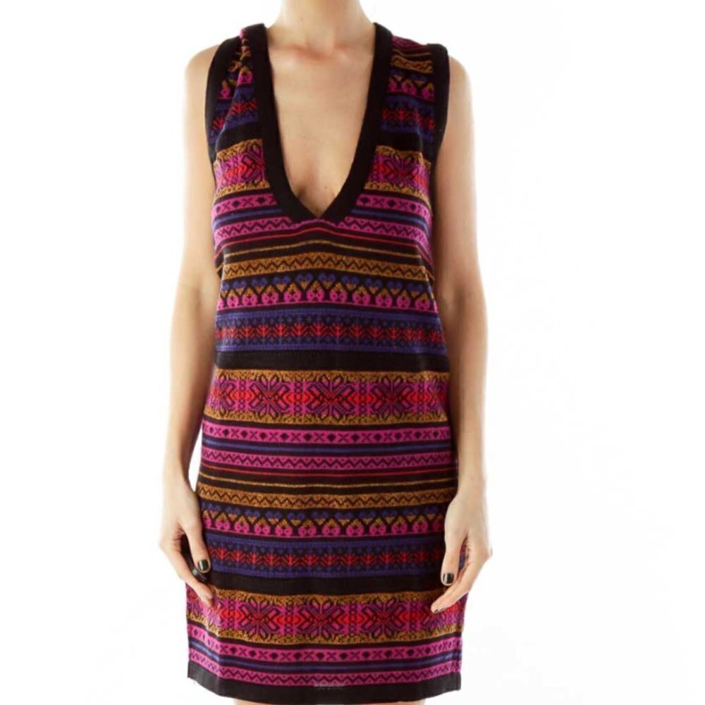 The Limited Stripe Print V-neck Dress - Picture 1 of 3